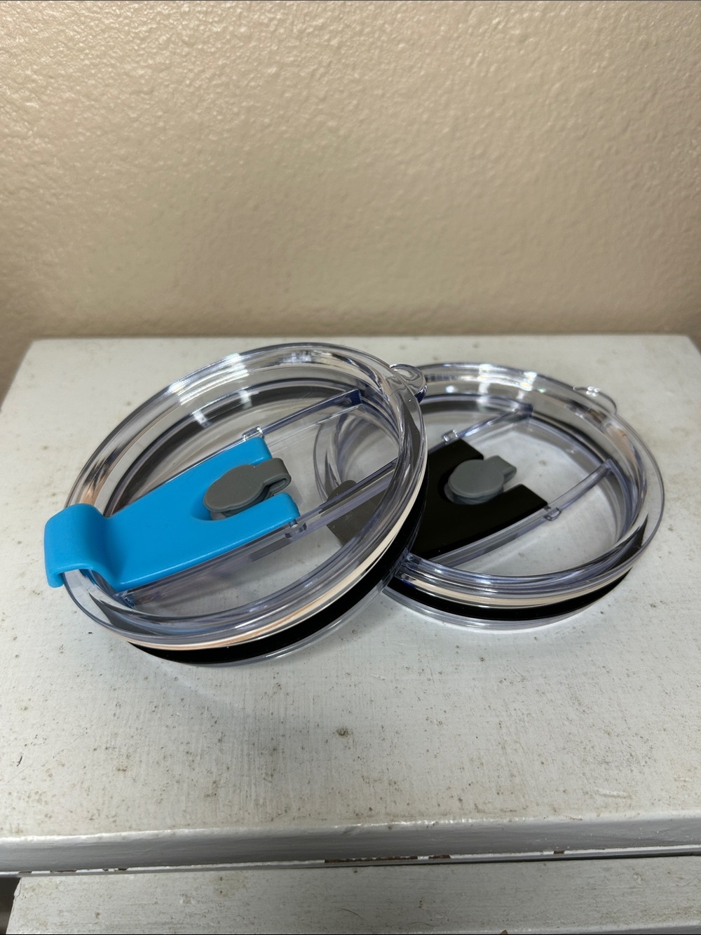 TRAVEL Tumbler Lids with Black & Blue Flip Spout Set of Two